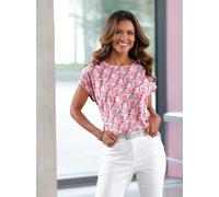 Schlupfbluse CLASSIC BASICS, Damen, Gr. 48, rosa (altrosa, gemustert), 100% Polyester, gemustert, mehrfarbig, Rundhals, Blusen Schlupfbluse (95879401-48) altrosa, gemustert