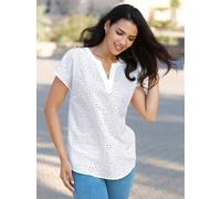 Schlupfbluse CLASSIC BASICS, Damen, Gr. 48, weiß, 100% Baumwolle, unifarben, Rundhals, Blusen Schlupfbluse (52522139-48) weiß