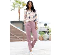 Schlupfbluse CLASSIC BASICS, Damen, Gr. 50, bunt (ecru, mauve, bedruckt), 100% Polyester, gemustert, mehrfarbig, Rundhals, Blusen Schlupfbluse (49506447-50) ecru, mauve, bedruckt