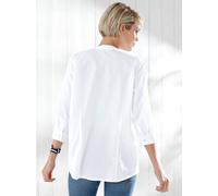 Schlupfbluse CLASSIC BASICS, Damen, Gr. 50, weiß, 100% Baumwolle, unifarben, V-Ausschnitt, Blusen Schlupfbluse (30048306-50) weiß