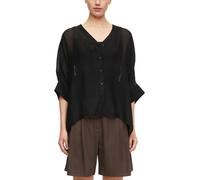 Schlupfbluse COMMA, Damen, Gr. S, grau, schwarz, Web, Obermaterial: 85% Viskose, 15% Polyester, unifarben, lässig geschnitten hüftbedeckend, V-Ausschnitt, abgerundeter Saum, Blusen Schlupfbluse, Trans
