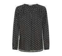 Schlupfbluse DELMAO, Damen, Gr. 34, schwarz-weiß (schwarz, weiß), Web, Obermaterial: 100% Viskose, gemustert, figurumspielend, V-Ausschnitt, eingesetzt elastischer Bund mit Gummizug, Blusen Schlupfblu
