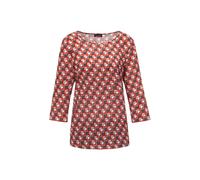 Schlupfbluse GOLDNER "Bluse 3/4-Arm mit grafischem Druck", Damen, Gr. 44, braun (camel, gemustert), Obermaterial: 100% Viskose CV., gerade, Gerade, Blusen Schlupfbluse, Applikationen (64651131-44) cam