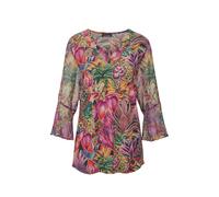 Schlupfbluse GOLDNER "Bunte Tunika mit floralem Print", Damen, Gr. 40, bunt (bunt, gemustert), Obermaterial: 95% Viskose CV. 5% Elasthan EL., figurumspielend, Volant, Blusen Schlupfbluse, Florales Mus