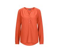 Schlupfbluse GOLDNER "Elegante Viskosebluse mit V-Ausschnitt", Damen, Gr. 44, orange (terrakotta), Obermaterial: 100% Viskose CV., gerade, V-Ausschnitt, Tubular, Blusen Schlupfbluse, Knopfleiste (5523