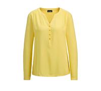 Schlupfbluse GOLDNER "Elegante Viskosebluse mit V-Ausschnitt", Damen, Gr. 46, gelb, Obermaterial: 100% Viskose CV., gerade, Tubular, Blusen Schlupfbluse, Knopfleiste (73355319-46) gelb