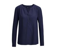 Schlupfbluse GOLDNER "Elegante Viskosebluse mit V-Ausschnitt", Damen, Gr. 50, blau (marine), Obermaterial: 100% Viskose CV., gerade, V-Ausschnitt, Tubular, Blusen Schlupfbluse, Knopfleiste (20311440-5