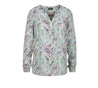 Schlupfbluse GOLDNER "Florale Druckbluse mit V-Ausschnitt", Damen, Gr. 44, blau (hellblau, gemustert), Obermaterial: 100% Viskose CV., Basic, V-Ausschnitt, weit normales Bündchen, Blusen Schlupfbluse,
