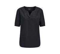 Schlupfbluse GOLDNER "Kurzgröße Blusenshirt mit feiner Streifenstruktur", Damen, Gr. 21, schwarz, Obermaterial: 100% Polyester PES., gerade, V-Ausschnitt, Blusen Schlupfbluse, figurschmeichelende Schn