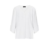 Schlupfbluse GOLDNER "Kurzgröße Elegante Basicbluse mit V-Ausschnitt", Damen, Gr. 20, cremeweiß, Obermaterial: 100% Polyester PES., figurumspielend, V-Ausschnitt, Blusen Schlupfbluse, Krempelarm (8684