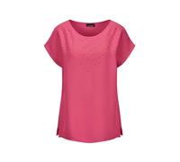 Schlupfbluse GOLDNER "Kurzgröße Elegante Viskosebluse mit Glitzer", Damen, Gr. 21, rosa (rosé), Obermaterial: 100% Viskose CV., festlich, figurumspielend, U-Boot-Ausschnitt, normales Bündchen, Blusen 