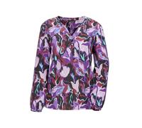Schlupfbluse GOLDNER "Printbluse mit Allover-Druck", Damen, Gr. 46, lila (lila, gemustert), Obermaterial: 100% Viskose CV., figurumspielend, Gummibündchen, Blusen Schlupfbluse, Mit Seitenschlitzen (35