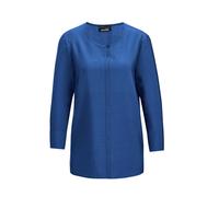 Schlupfbluse GOLDNER "Viskosebluse mit 3/4-Ärmeln, Rundhals", Damen, Gr. 38, blau (royalblau), Obermaterial: 87% Viskose CV. 13% Polyamid PA., figurumspielend, Manschette, Blusen Schlupfbluse, Ziernah