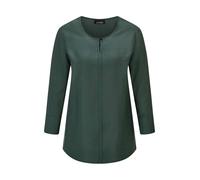 Schlupfbluse GOLDNER "Viskosebluse mit 3/4-Ärmeln, Rundhals", Damen, Gr. 44, grün, Obermaterial: 87% Viskose CV. 13% Polyamid PA., figurumspielend, Manschette, Blusen Schlupfbluse, Ziernaht (41623066-