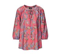 Schlupfbluse GOLDNER "Viskosebluse mit Paisley-Muster", Damen, Gr. 46, bunt (koralle, gemustert), Obermaterial: 90% Viskose CV. 10% Polyamid PA., figurumspielend, Blusen Schlupfbluse, Bändchen am Auss
