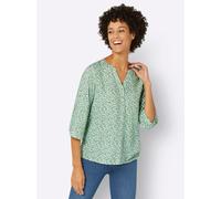 Schlupfbluse INSPIRATIONEN, Damen, Gr. 46, grün (apfel, ecru, bedruckt), 100% Viskose, bedruckt, geblümt, gemustert, mehrfarbig, V-Ausschnitt, Blusen Schlupfbluse (86518553-46) apfel, ecru, bedruckt
