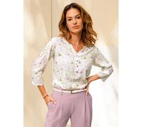 Schlupfbluse INSPIRATIONEN, Damen, Gr. 48, bunt (mauve, schilf, bedruckt), 100% Viskose, gemustert, mehrfarbig, Rundhals, Blusen Schlupfbluse (65265957-48) mauve, schilf, bedruckt