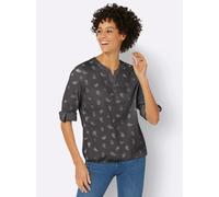 Schlupfbluse INSPIRATIONEN, Damen, Gr. 48, grau (anthrazit, bedruckt), 100% Baumwolle, bedruckt, gemustert, mehrfarbig, Rundhals, Blusen Schlupfbluse (92895260-48) anthrazit, bedruckt