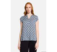 Schlupfbluse BETTY BARCLAY "Damen kurzarm", Damen, Gr. 40, blau, weiß, Obermaterial: 100% Viskose, figurumspielend normal, Rundhals, Blusen Schlupfbluse (14774344-40) blau, weiß