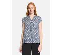 Schlupfbluse BETTY BARCLAY "Damen kurzarm", Damen, Gr. 48, blau, weiß, Obermaterial: 100% Viskose, figurumspielend normal, Rundhals, Blusen Schlupfbluse (14774344-48) blau, weiß