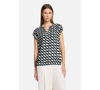 Schlupfbluse BETTY BARCLAY "Damen Schlupfbluse kurzarm", Damen, Gr. 38, bunt (dunkelblau, grün), Obermaterial: 100% Viskose., figurumspielend normal, Rundhals, Blusen (47741016-38) dunkelblau, grün