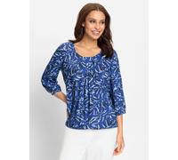 Schlupfbluse LADY, Damen, Gr. 38, blau (royalblau, graphit, bedruckt), 100% Viskose, gemustert, mehrfarbig, Rundhals, Blusen Schlupfbluse (62397305-38) royalblau, graphit, bedruckt