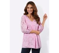 Schlupfbluse LADY, Damen, Gr. 44, rosa (rosé), 100% Polyester, unifarben, V-Ausschnitt, Blusen Schlupfbluse (64092011-44) rosé