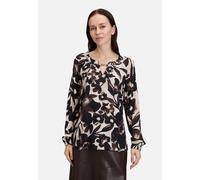 Schlupfbluse BETTY BARCLAY "Damen langarm", Damen, Gr. 40, braun (beige, braun), Obermaterial: 100% Viskose, loose fit normal, tiefer Rundhals, Blusen Schlupfbluse (72714929-40) beige, braun