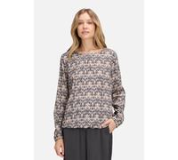 Schlupfbluse BETTY BARCLAY "Damen Schlupfbluse langarm", Damen, Gr. 48, beige (grau, beige), Obermaterial: 100% Viskose., loose fit normal, Rundhals, Blusen (15874832-48) grau, beige