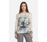 Schlupfbluse langarm mit Print Patch Mint/Beige 36