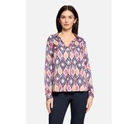 Schlupfbluse BETTY BARCLAY "Damen langarm", Damen, Gr. 36, pink, dunkelblau, Obermaterial: 100% Viskose, lässig geschnitten normal, V-Ausschnitt, Blusen Schlupfbluse (41542924-36) pink, dunkelblau