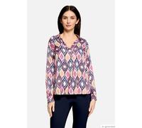Schlupfbluse langarm Pink/Dark Blue 38