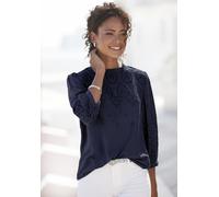 Schlupfbluse LASCANA Gr. 38, blau (marine) Damen Blusen (35072706-38) marine