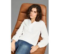 Schlupfbluse LAURA SCOTT, Damen, Gr. 34, weiß, Web, Obermaterial: 100% Viskose, unifarben, figurumspielend hüftbedeckend, 1-Knopf-Manschette, Blusen Schlupfbluse, für Casualmode und Streetwear, aus Vi