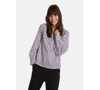 Schlupfbluse LIEBLINGSSTÜCK "Betsey", Damen, Gr. 36, weiß (sanftes weiß), Web, Obermaterial: 60% Lyocell, 40% Baumwolle, gemustert, gestreift, mehrfarbig, V-Ausschnitt, 2-Knopf-Manschette, Blusen Schl