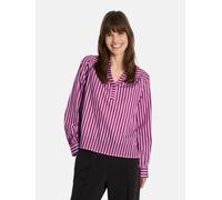 Schlupfbluse LIEBLINGSSTÜCK "Betsey", Damen, Gr. 40, rosa (fresh rose), Web, Obermaterial: 60% Lyocell, 40% Baumwolle, gemustert, gestreift, mehrfarbig, V-Ausschnitt, 2-Knopf-Manschette, Blusen Schlup