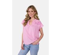 Schlupfbluse LIEBLINGSSTÜCK, Damen, Gr. 38, rosa, Obermaterial: 100% Baumwolle, bestickt, gestreift, unifarben, figurumspielend taillenbedeckt, Rundhals, Blusen Schlupfbluse, mit Stickerei (67805820-3