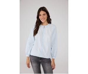 Schlupfbluse LIEBLINGSSTÜCK "RymEP", Damen, Gr. 36, blau (hellblau), Web, Obermaterial: 100% Baumwolle, clean, unifarben, regular fit taillenbedeckt, Rundhals, 1-Knopf-Manschette mit Gummizug, Blusen