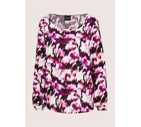 Schlupfbluse MADELEINE "Blusenshirt Elegante Viskosebluse mit Allover-Druck", Damen, Gr. 48, schwarz (beere, schwarz, gemustert), Obermaterial: 100% Viskose CV., Modern, figurumspielend, Blusen Schlup