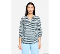 Schlupfbluse BETTY BARCLAY "Damen mit 3/4 Arm", Damen, Gr. 36, bunt (blau, grün), Obermaterial: 100% Viskose, figurumspielend normal, V-Ausschnitt, Blusen Schlupfbluse (93162943-36) blau, grün