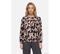 Schlupfbluse BETTY BARCLAY "Damen langarm", Damen, Gr. 36, beige, schwarz, Obermaterial: 100% Viskose, loose fit normal, Rundhals, Blusen Schlupfbluse (33745550-36) beige, schwarz