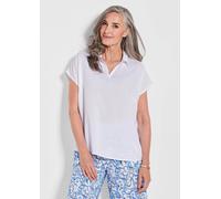 Klassische Bluse GOLDNER "Uni Bluse mit Hemdkragen", Damen, Gr. 42, weiß, Obermaterial: 100% Viskose CV., Basic, gerade, Sonstiges, Blusen, superangenhme fliessende Viskose (75962858-42) weiß
