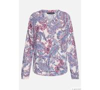 Schlupfbluse BETTY BARCLAY "Damen mit Print", Damen, Gr. 36, beige, blau, Obermaterial: 100% Viskose, figurumspielend normal, V-Ausschnitt, Blusen Schlupfbluse (55358833-36) beige, blau