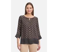 Schlupfbluse mit Print Schwarz/Beige Damen