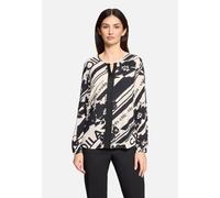 Schlupfbluse mit Rundhalsausschnitt Weiß/Schwarz Damen