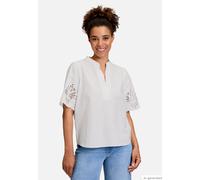 Schlupfbluse BETTY & CO "Betty & Co Schlupfbluse mit Stickerei", Damen, Gr. 40, weiß, Obermaterial: 100% Baumwolle., modisch, figurumspielend normal, Halbarm, Blusen (39127236-40) weiß