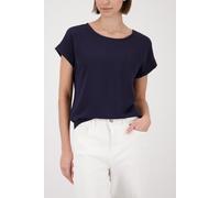 Schlupfbluse MONARI, Damen, Gr. 42, marine, Web, Obermaterial Rückenteil: 92% Viskose, 8% Elasthan. Obermaterial Vorderteil: 100% Polyester. Obermaterial Ärmel: 100% Polyester, unifarben, regular fit 