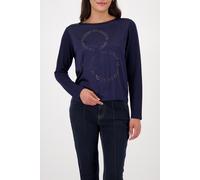 Schlupfbluse MONARI "Schluse Basic Schmuck", Damen, Gr. 34, blau (night sky), Web, Obermaterial: 45% Modal, 45% Viskose, 10% Elasthan. Vorderteil: 97% Polyester, 3% Elasthan, unifarben, regular fit no