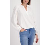 Schlupfbluse MONARI "Stickerei", Damen, Gr. 38, off, weiß, Web, Obermaterial: 100% Viskose, unifarben, regular fit taillenbedeckt, V-Ausschnitt, eingesetzt elastischer Bund, Blusen Schlupfbluse, Regul