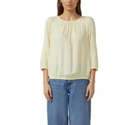 Schlupfbluse S.OLIVER, Damen, Gr. 40, butter gelb, Web, Obermaterial: 100% Viskose, unifarben, lässig geschnitten hüftbedeckend, Rundhals, elastischer Bund, Blusen Schlupfbluse, mit elstsichem Bund un